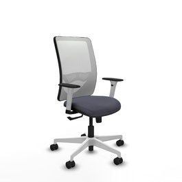 PIQUERAS Y CRESPO Silla de oficina Zulema con mecanismo Sincro, Gris oscuro y Blanco