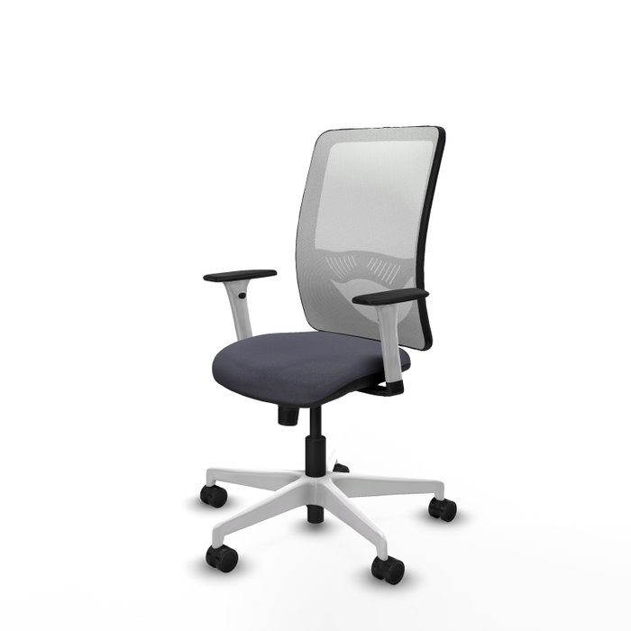 PIQUERAS Y CRESPO Silla de oficina Zulema con mecanismo Sincro, Gris oscuro y Blanco PIQUERAS Y CRESPO Silla de oficina Zulema con mecanismo Sincro, Gris oscuro y Blanco