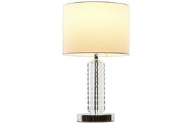 DKD Home Decor Lámpara de Sobremesa Cristal y Poliéster 25x25x42