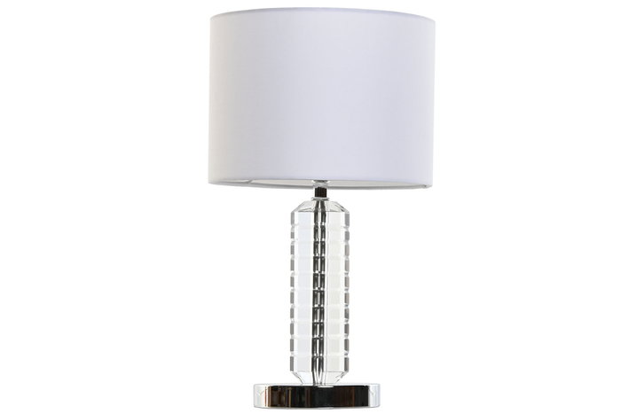 DKD Home Decor Lámpara de Sobremesa Cristal y Poliéster 25x25x42 DKD Home Decor Lámpara de Sobremesa Cristal y Poliéster 25x25x42