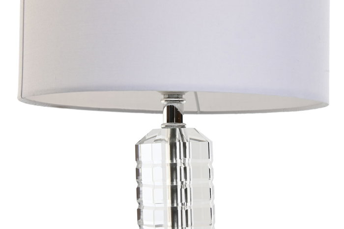 DKD Home Decor Lámpara de Sobremesa Cristal y Poliéster 25x25x42