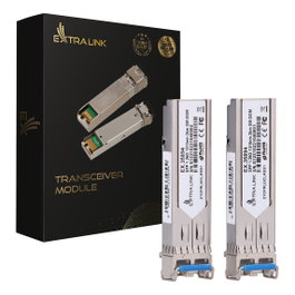 Extralink Pack de 2 módulos SFP 1.25G, 1310nm, LC/UPC, 2km, Monomodo