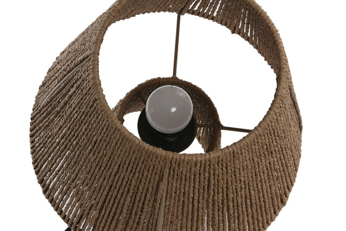 DKD Home Decor Lámpara Sobremesa Marrón Fibra Metal 28 x 46 x 28 cm DKD Home Decor Lámpara Sobremesa Marrón Fibra Metal 28 x 46 x 28 cm