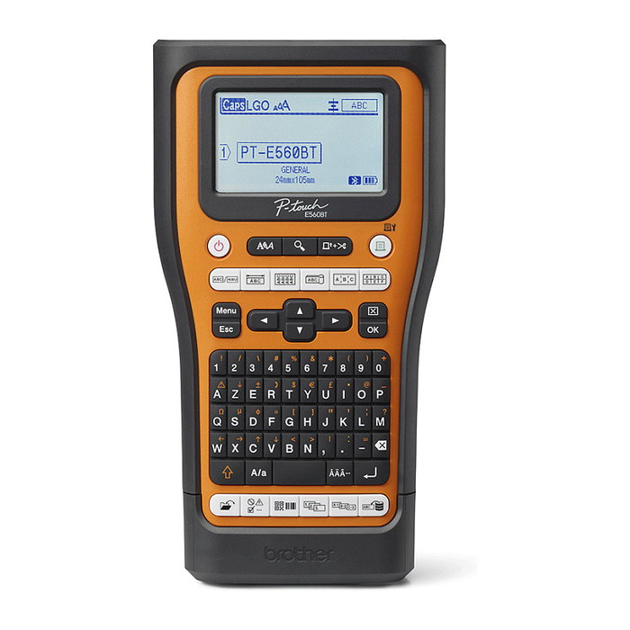 Brother PT-E560BTVP Etiquetadora Manual con Bluetooth y Carga, Impresión Térmica, Pantalla LCD, Teclado QWERTY, Sistema de Cintas HSE/TZe, Incluye Maletín