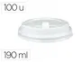 Bunzl Tapa para Vaso de Poliestireno con Orificio 190 ml Paquete de 100 Unidades