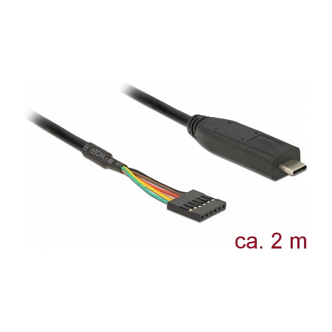 DeLOCK Convertidor USB Type-C™ 2.0 a TTL 5 V de 6 pines, 2 m