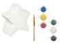 Pincello Hucha para Pintar Estrella con 6 Colores y Pincel, Cerámica Blanca, 12.5x12.5x5.5 cm (Set de 24)