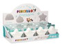 Pincello Hucha para Pintar Estrella con 6 Colores y Pincel, Cerámica Blanca, 12.5x12.5x5.5 cm (Set de 24)