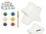 Pincello Hucha para Pintar Estrella con 6 Colores y Pincel, Cerámica Blanca, 12.5x12.5x5.5 cm (Set de 24)