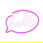 Forever Lámpara LED Neón Decorativa Hello Pink para Pared - 30 cm, Luz Rosa, Alimentación USB/Pilas
