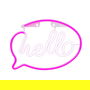 Forever Lámpara LED Neón Decorativa Hello Pink para Pared - 30 cm, Luz Rosa, Alimentación USB/Pilas