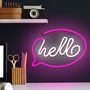 Forever Lámpara LED Neón Decorativa Hello Pink para Pared - 30 cm, Luz Rosa, Alimentación USB/Pilas