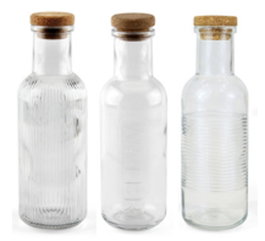 La Mediterranea Botella de Vidrio con Tapón de Corcho 1.5L Surtido de 3