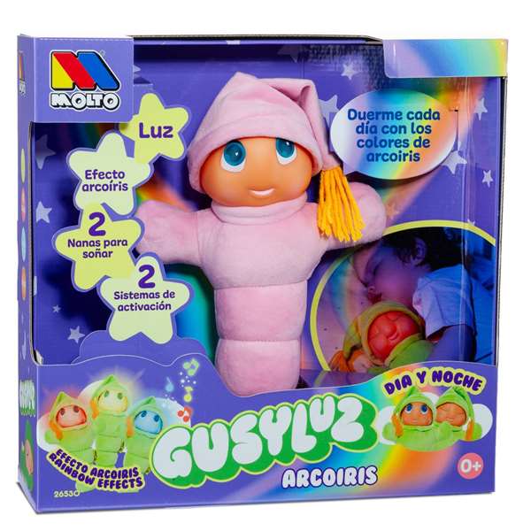 Molto Gusyluz Efecto Arcoiris con Sonidos y Luces, Juguete Sensorial de Tela para Niños de 1 Año, 33.5x34.5x10.7 cm
