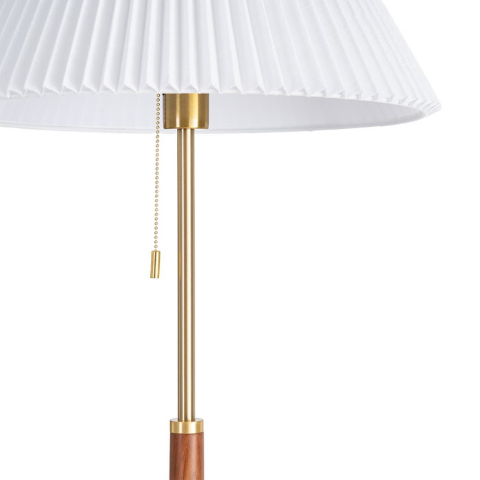 Lámpara Suelo Marrón-Oro Tejido-Metal 44 X 44 X 57 cm