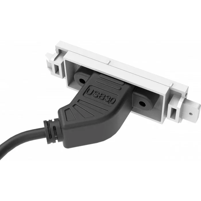 Vision TC3 USBB Toma de Corriente con Puerto USB 3.2 Gen 1 (3.1 Gen 1), 1 Módulo, Blanco, ABS, ISO 9001