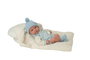 Arias - Muñeca Elegance de peso 38 cm, Aria Azul con manta, cuerpo de vinilo para niño, juguete en español