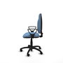 Silla de oficina Algarra con mecanismo Contacto permanente básico tapizada con Tela color Azul cielo. Equipada con Base poliamida negra, Brazos fijos y Ruedas de nailon 50 mm