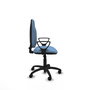 Silla de oficina Algarra con mecanismo Contacto permanente básico tapizada con Tela color Azul cielo. Equipada con Base poliamida negra, Brazos fijos y Ruedas de nailon 50 mm