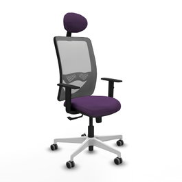 PIQUERAS Y CRESPO Silla de oficina Zulema con mecanismo Sincro, Morado y Gris