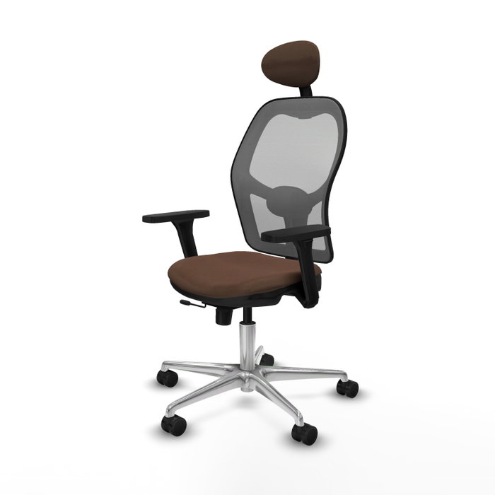 PIQUERAS Y CRESPO Silla de oficina Jorquera con mecanismo Sincro/Traslack, Marrón y Gris