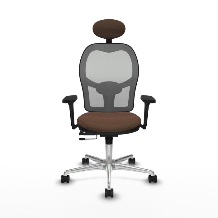 PIQUERAS Y CRESPO Silla de oficina Jorquera con mecanismo Sincro/Traslack, Marrón y Gris