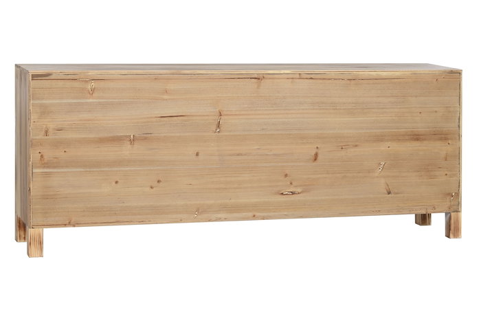 DKD Home Decor Mueble TV Masako Oriental Natural Negro 24 x 51 x 130 cm con 8 Cajones y 2 Puertas