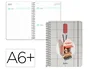 Liderpapel Agenda Escolar Fantasy F 26-27, Día Página, Tamaño A6+, Interior Bilingüe Español/Inglés, Espiral, Papel FSC 80g, con Gomilla y Pegatinas