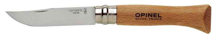 Opinel Navaja de acero inoxidable N° 6 con mango de haya Opinel Navaja de acero inoxidable N° 6 con mango de haya