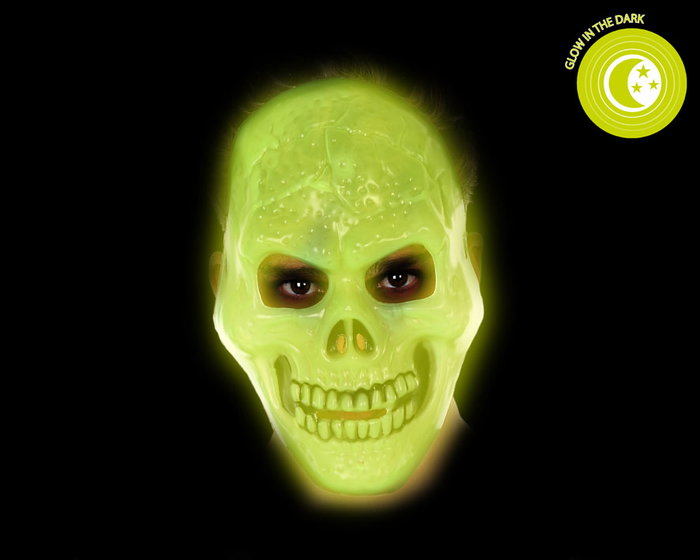 Máscara Cráneo Fluorescente Verde Glow PVC para Adulto - Brilla en la Oscuridad, Ideal para Halloween y Fiestas Nocturnas Máscara Cráneo Fluorescente Verde Glow PVC para Adulto - Brilla en la Oscuridad, Ideal para Halloween y Fiestas Nocturnas