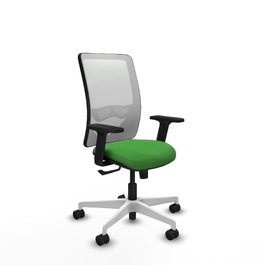 PIQUERAS Y CRESPO Silla de oficina Zulema con mecanismo Sincro, Verde y Blanco