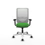 PIQUERAS Y CRESPO Silla de oficina Zulema con mecanismo Sincro, Verde y Blanco