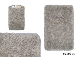 BERILO Alfombra de baño de pelo Gris 50x80cm