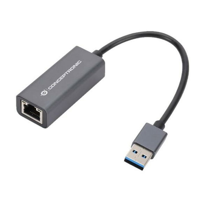 Conceptronic ABBY08G Adaptador USB 3.2 a Gigabit Ethernet RJ45 Gris