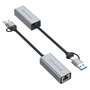 Conceptronic ABBY08G Adaptador USB 3.2 a Gigabit Ethernet RJ45 Gris