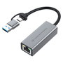 Conceptronic ABBY08G Adaptador USB 3.2 a Gigabit Ethernet RJ45 Gris