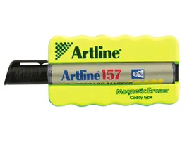 Artline Borrador Magnético para Pizarra Blanca EK-157 con Rotulador Negro, Goma Ergonómico, 100 x 60 mm