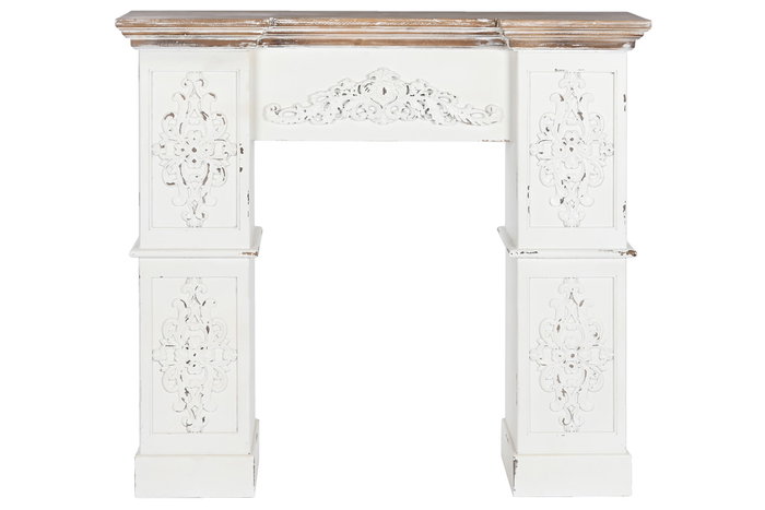 DKD Home Decor Frontal Chimenea Abeto MDF Blanco