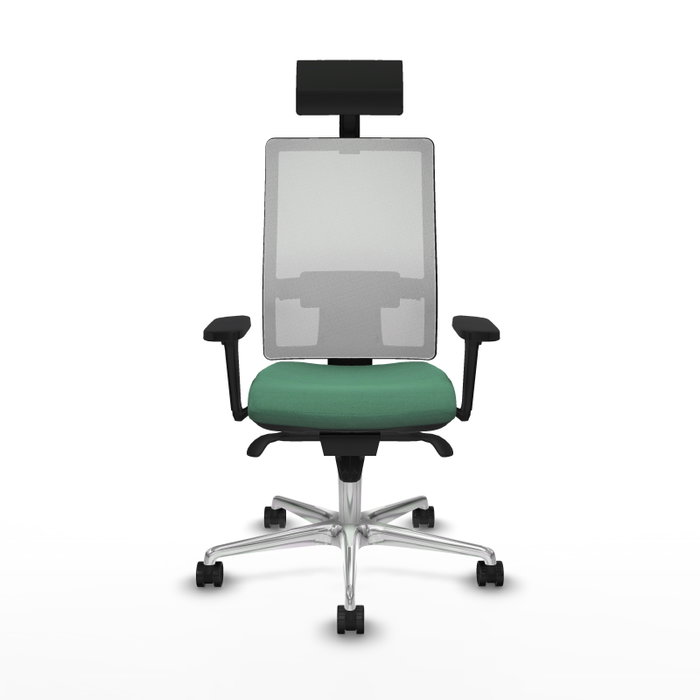PIQUERAS Y CRESPO Silla de oficina Horna con mecanismo Sincro, Verde esmeralda y Blanco