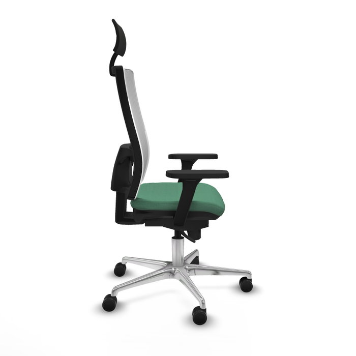 PIQUERAS Y CRESPO Silla de oficina Horna con mecanismo Sincro, Verde esmeralda y Blanco