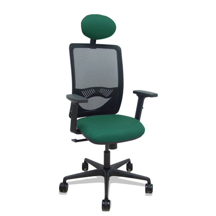 Piqueras y Crespo Silla Zulema con Mecanismo Sincro, Malla Negra y Asiento Verde Botella Piqueras y Crespo Silla Zulema con Mecanismo Sincro, Malla Negra y Asiento Verde Botella