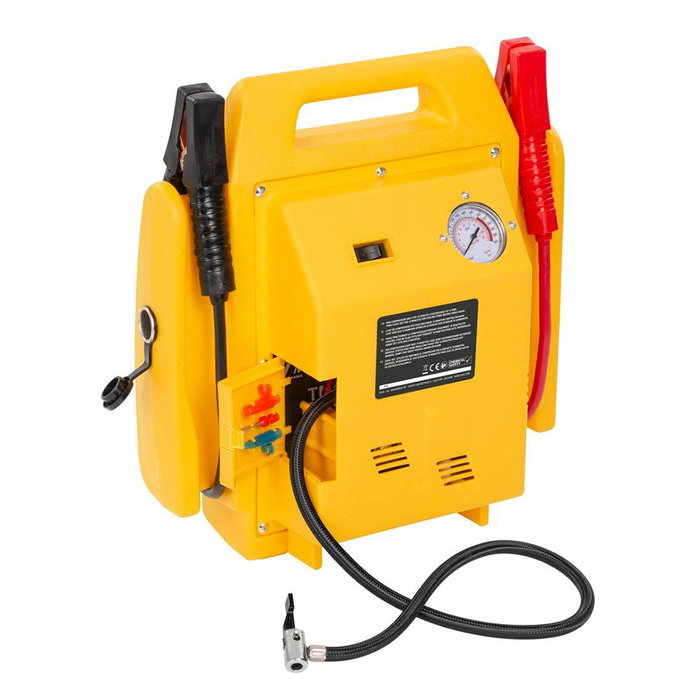 Powerplus Fuente de Alimentación y Compresor 4 en 1 AABLL52648 - Incluye Cable de 12V DC