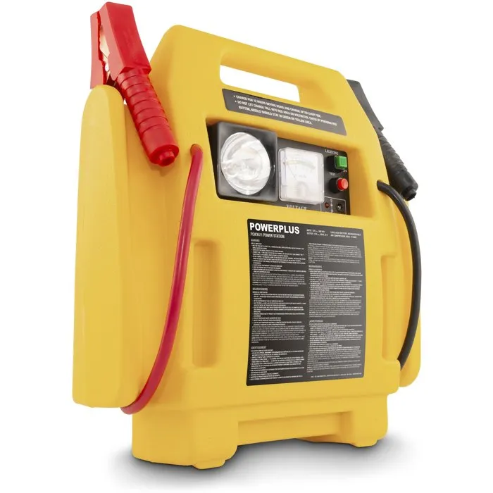 Powerplus Arrancador Portátil 4 en 1 con Compresor 17 bar, 900A Pico, Luz LED y Fuente 12V para Coche y Moto, Toma de Alimentación y 3 Boquillas Incluidas Powerplus Arrancador Portátil 4 en 1 con Compresor 17 bar, 900A Pico, Luz LED y Fuente 12V para Coche y Moto, Toma de Alimentación y 3 Boquillas Incluidas