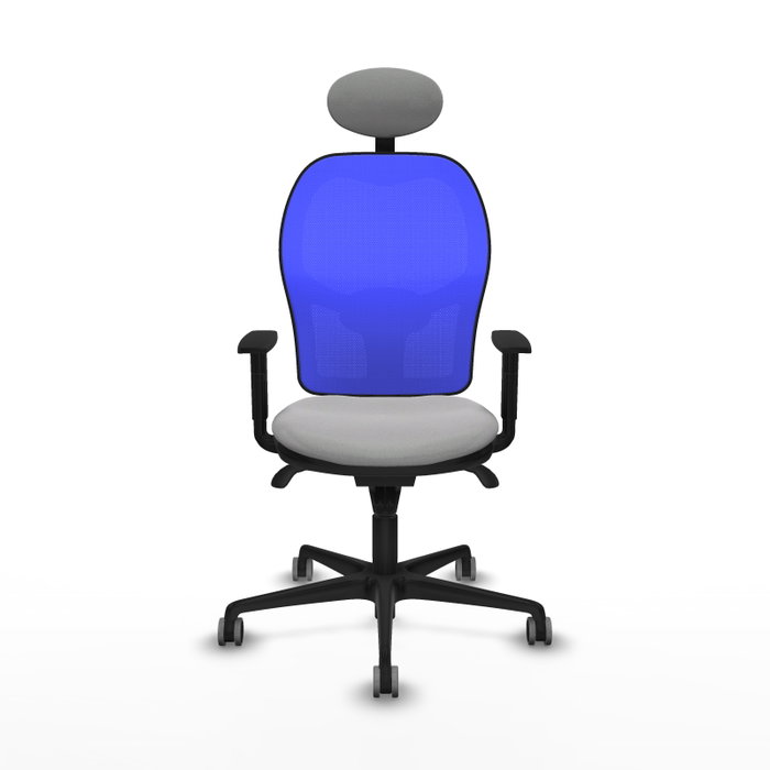 PIQUERAS Y CRESPO Silla de oficina Jorquera con mecanismo Sincro, Gris claro y Azul