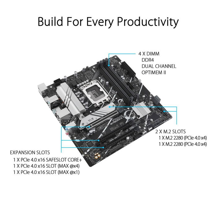 ASUS PRIME B760M-A D4-CSM DDR4 LGA 1700 Micro ATX ASUS PRIME B760M-A D4-CSM DDR4 LGA 1700 Micro ATX