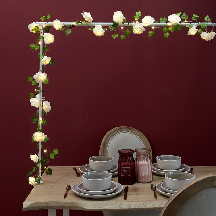 Home Deco Factory Guirnalda 20 Led Con Hojas 2 M Plástico