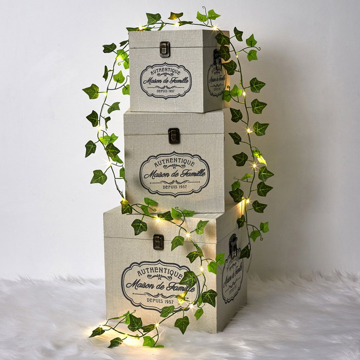 Home Deco Factory Guirnalda 20 Led Con Hojas 2 M Plástico