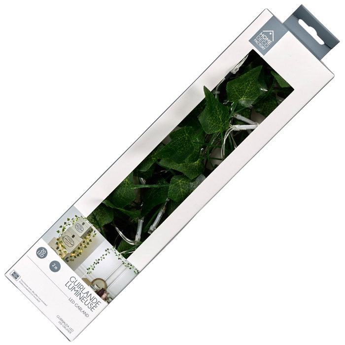 Home Deco Factory Guirnalda 20 Led Con Hojas 2 M Plástico