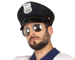 Sombrero Policía Ley y Orden Negro Hombre Adulto Accesorio Temática Policias Color Negro