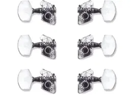 YELLOWPTS Clavijas para Guitarra Acústica con Botones de Plástico y Partes Metálicas de Níquel